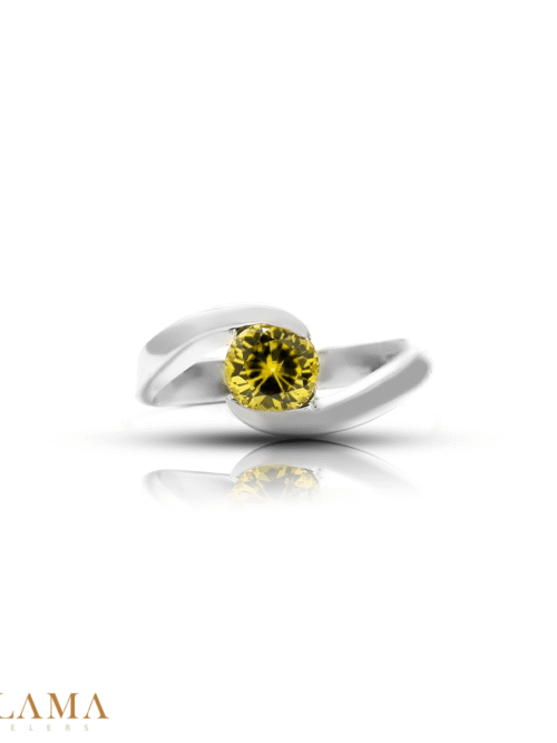 Crafted in sterling silver, this ring features a natural yellow zircon glowing with sunshine, bright and full of gentle light. Main Stone Natural Yellow Zircon