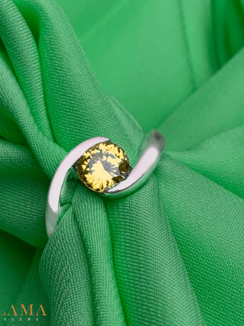 Crafted in sterling silver, this ring features a natural yellow zircon glowing with sunshine, bright and full of gentle light. Main Stone Natural Yellow Zircon