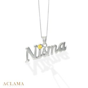 Crafted in sterling silver,this pendant set with a hand-picked round yellow zircon stone. Crafted in rose gold plated sterling silver, this pendant is set with a hand picked round Blue Sapphire.